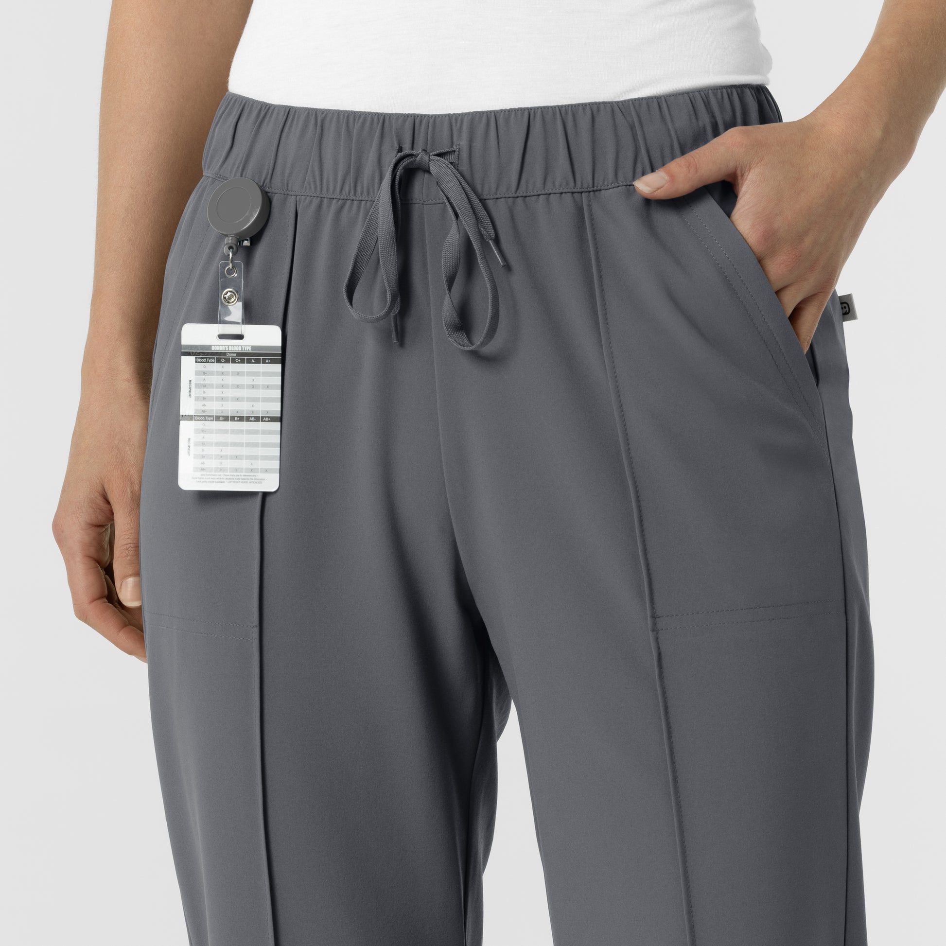 RENEW 5154 Women's Pintuck Scrub Pants Pewter