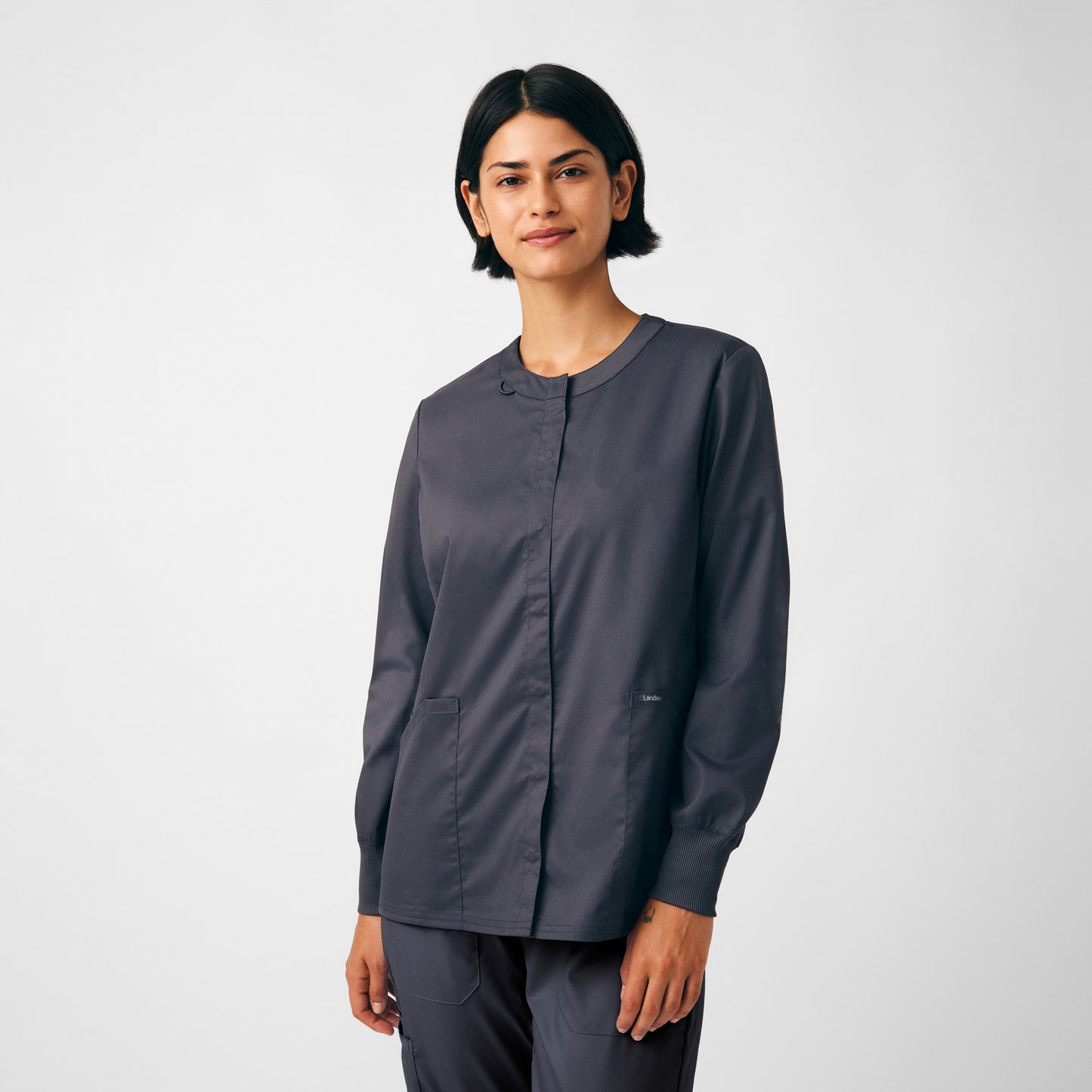 ProFlex LJ706 Women's 3 Pocket Scrub Jacket Graphite Image