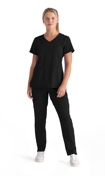 Grey's Anatomy Stretch GRST045 Serena Scrub Top Black