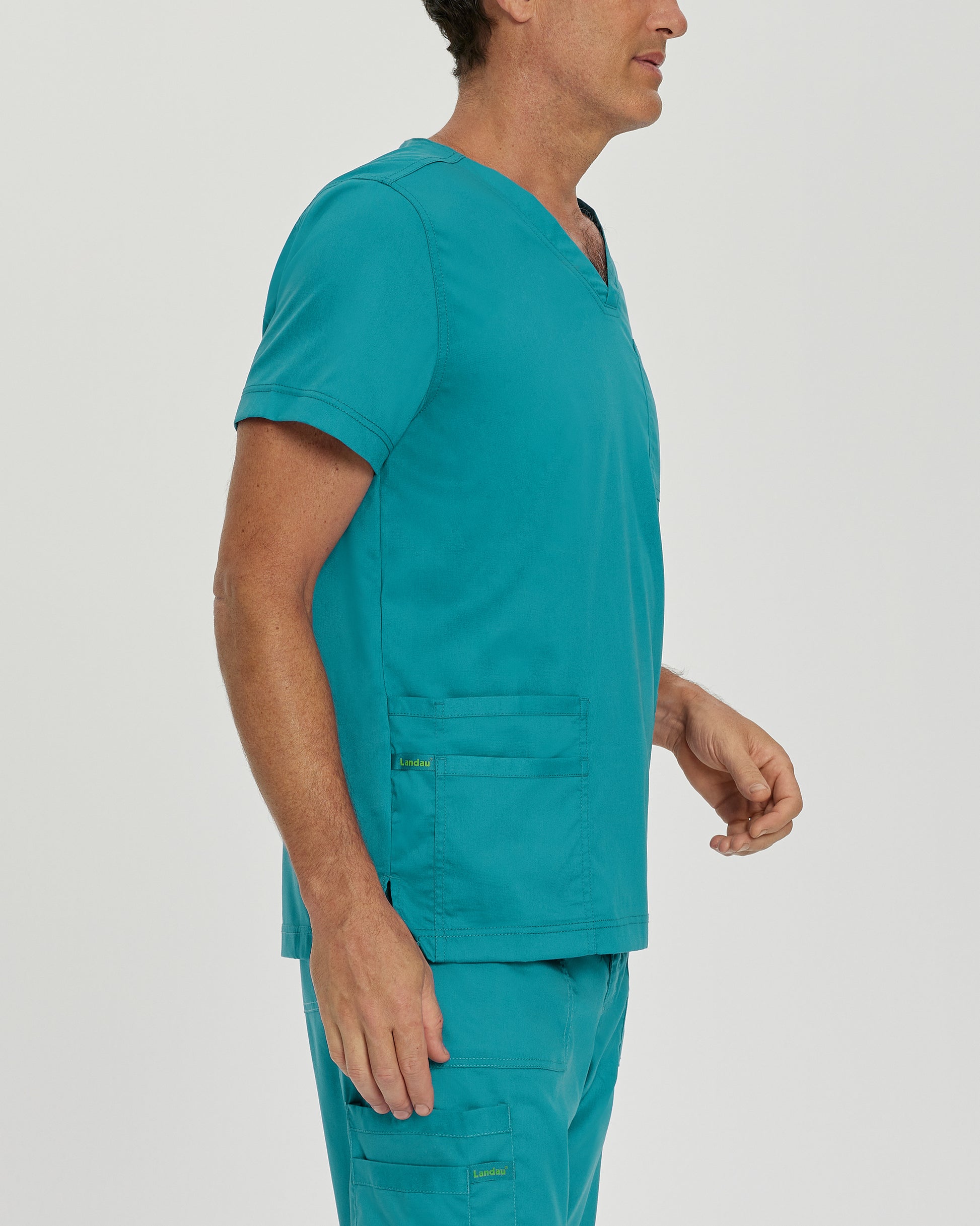 ProFlex 4253 Men's 4 Pocket V Neck Scrub Top Teal Image