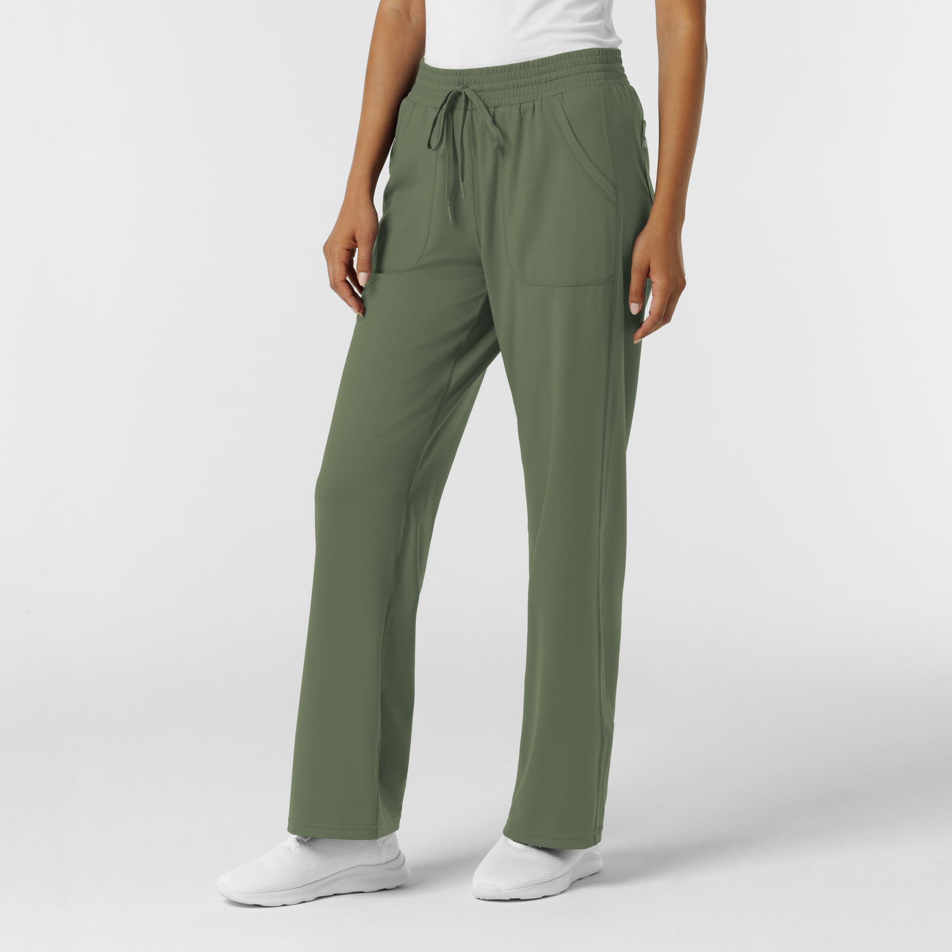 RENEW Knit 5559 Women's Wide Leg Scrub Pants Olive