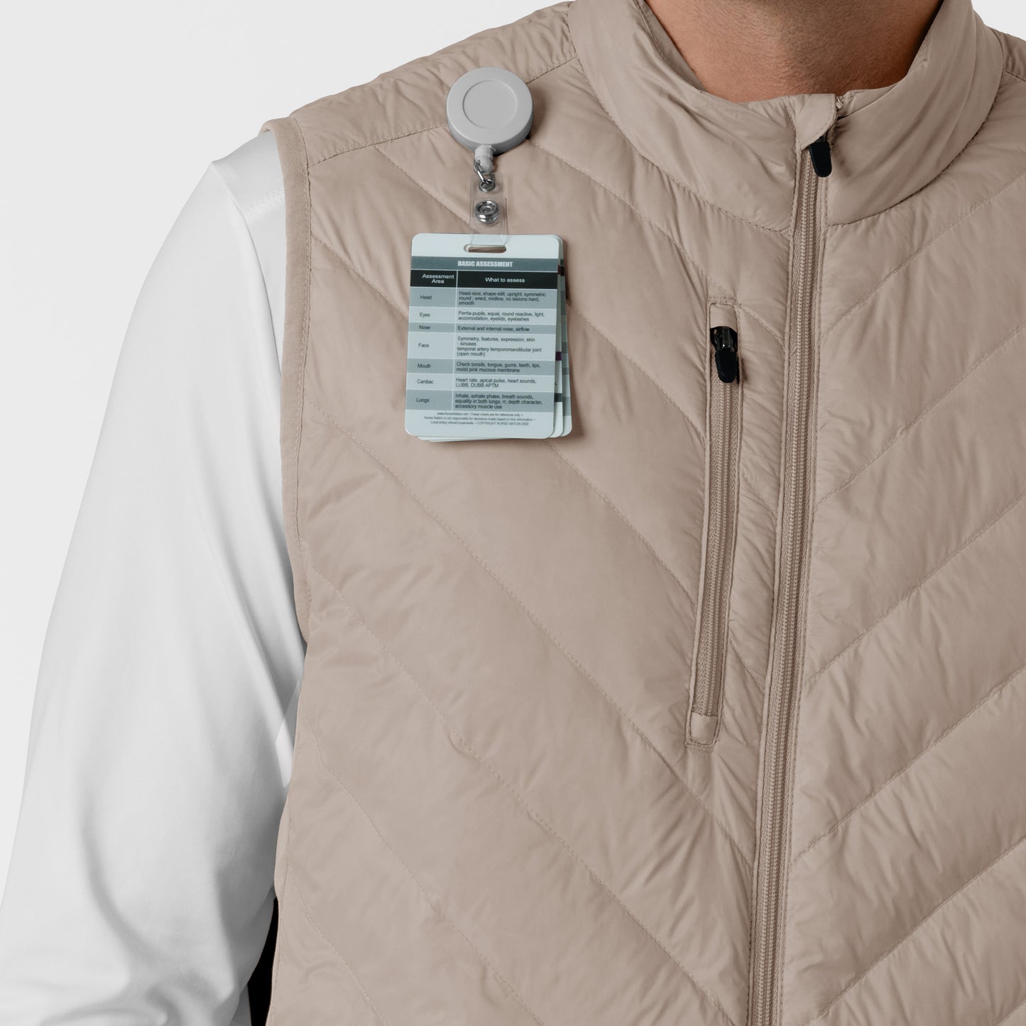 Layers 8377 Men's Quilted Scrub Vest Haze Model Image Alternate | Wink