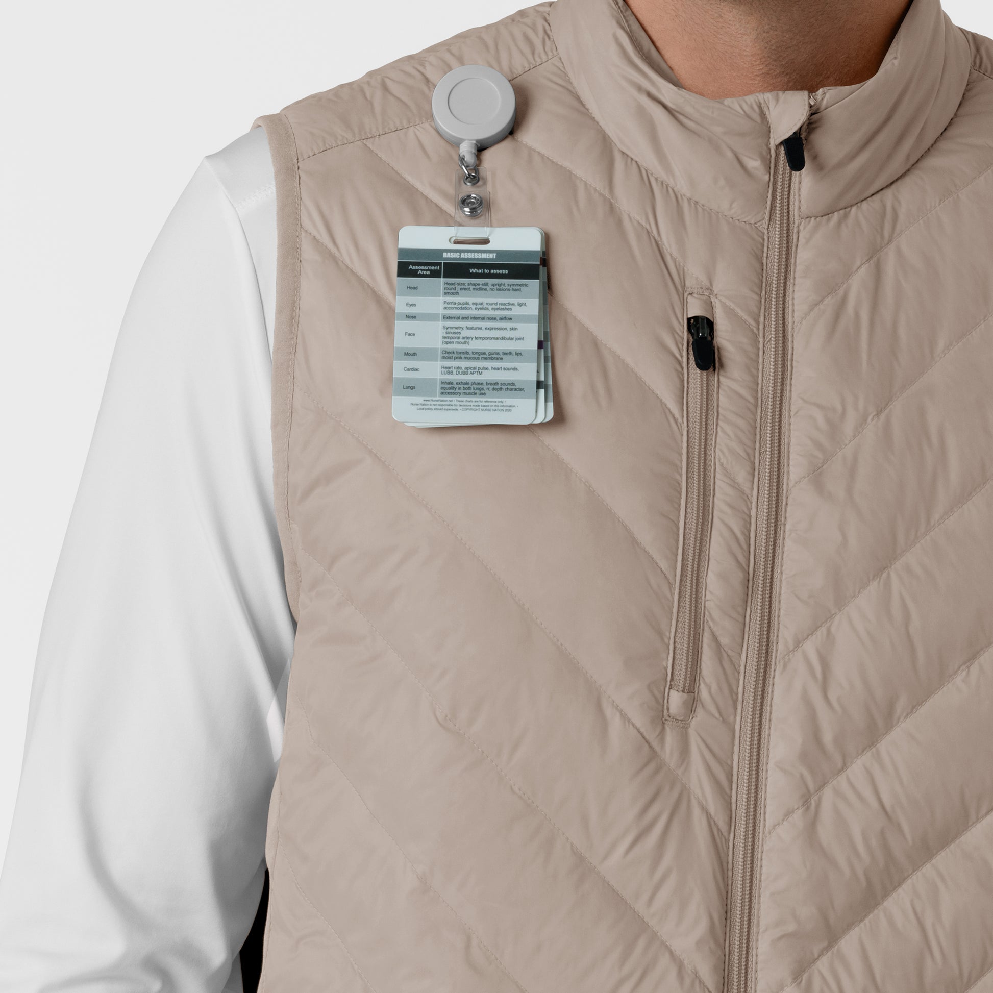 Layers 8377 Men's Quilted Scrub Vest Haze Model Image Alternate | Wink