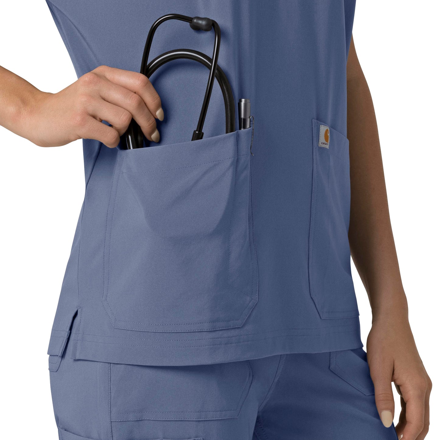 Force Cross-Flex C13110 Oversized V-Neck Scrub Top Riverside Model Image Alternate | Carhartt