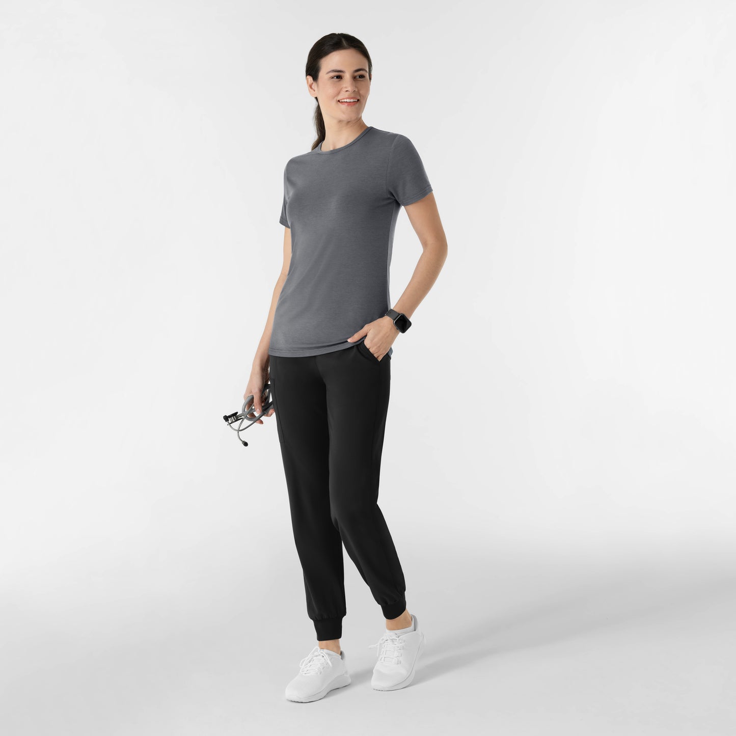 Layers 2290 Women's Short Sleeve Essential Tee Pewter