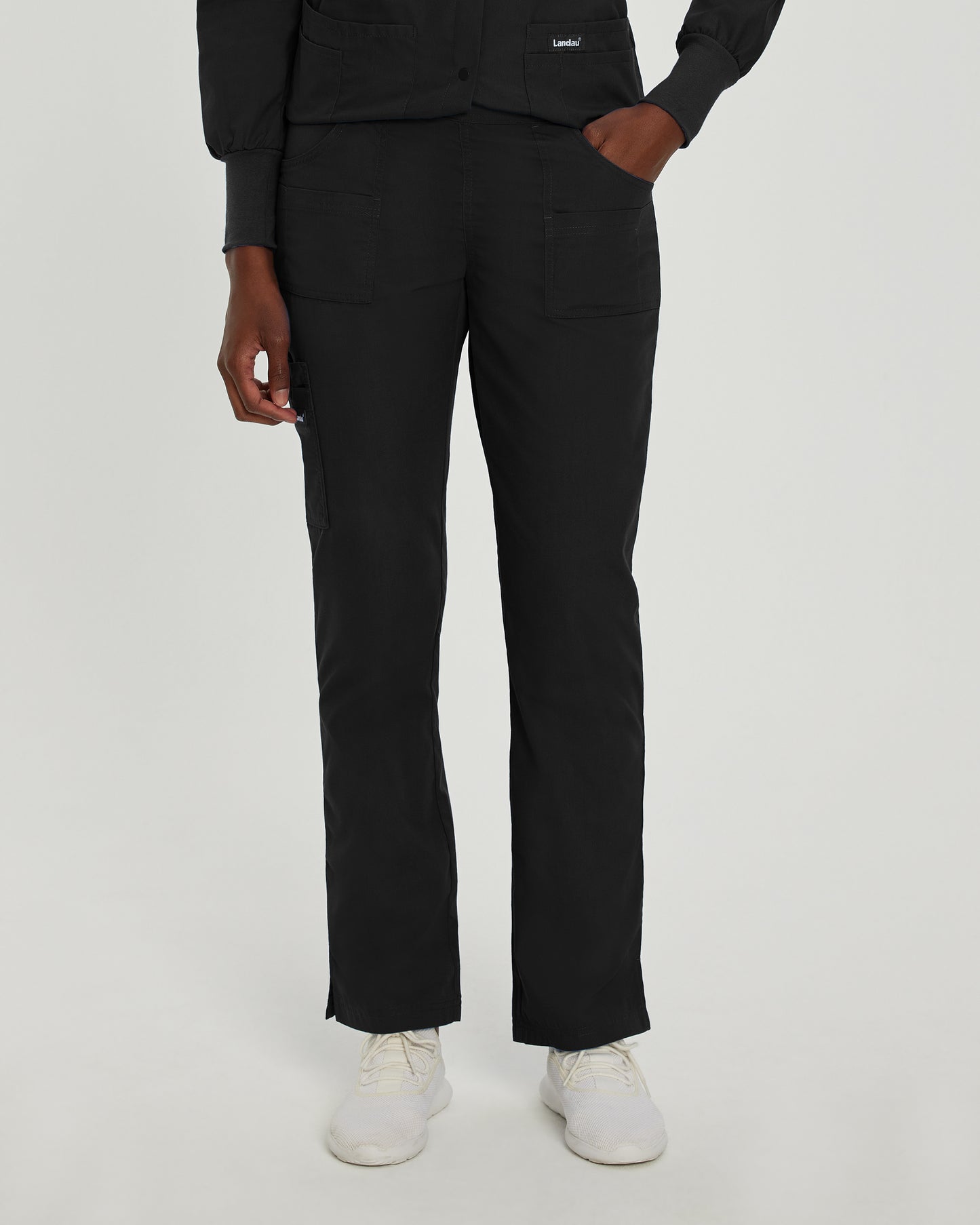 Essentials 8380 Women's Cargo Scrub Pants Black Image