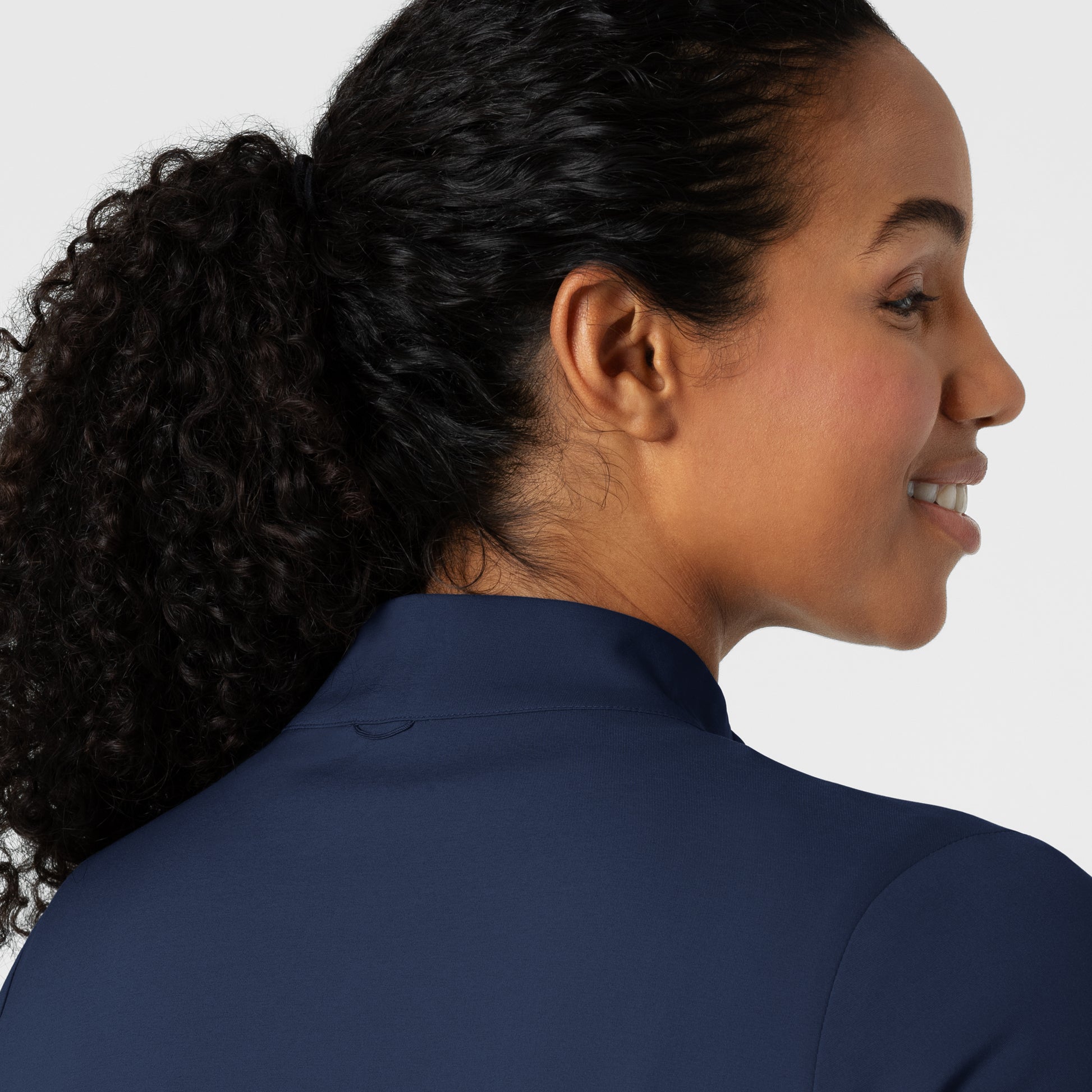 Boundless 8151 Warm Up Scrub Jacket Navy Model Image Alternate | Wink