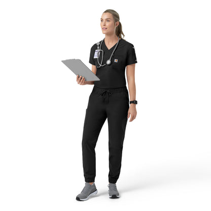 Rugged Flex C12139 Women's Tuck-in Scrub Top Black