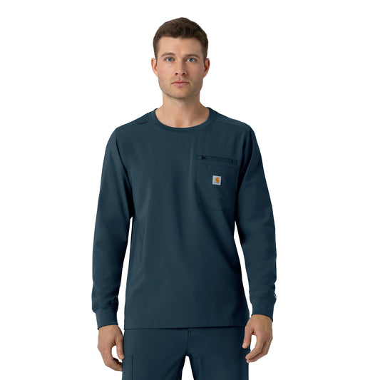 Force Cross-Flex C16610 Men's Crew Neck Long Sleeve Scrub Top Navy
