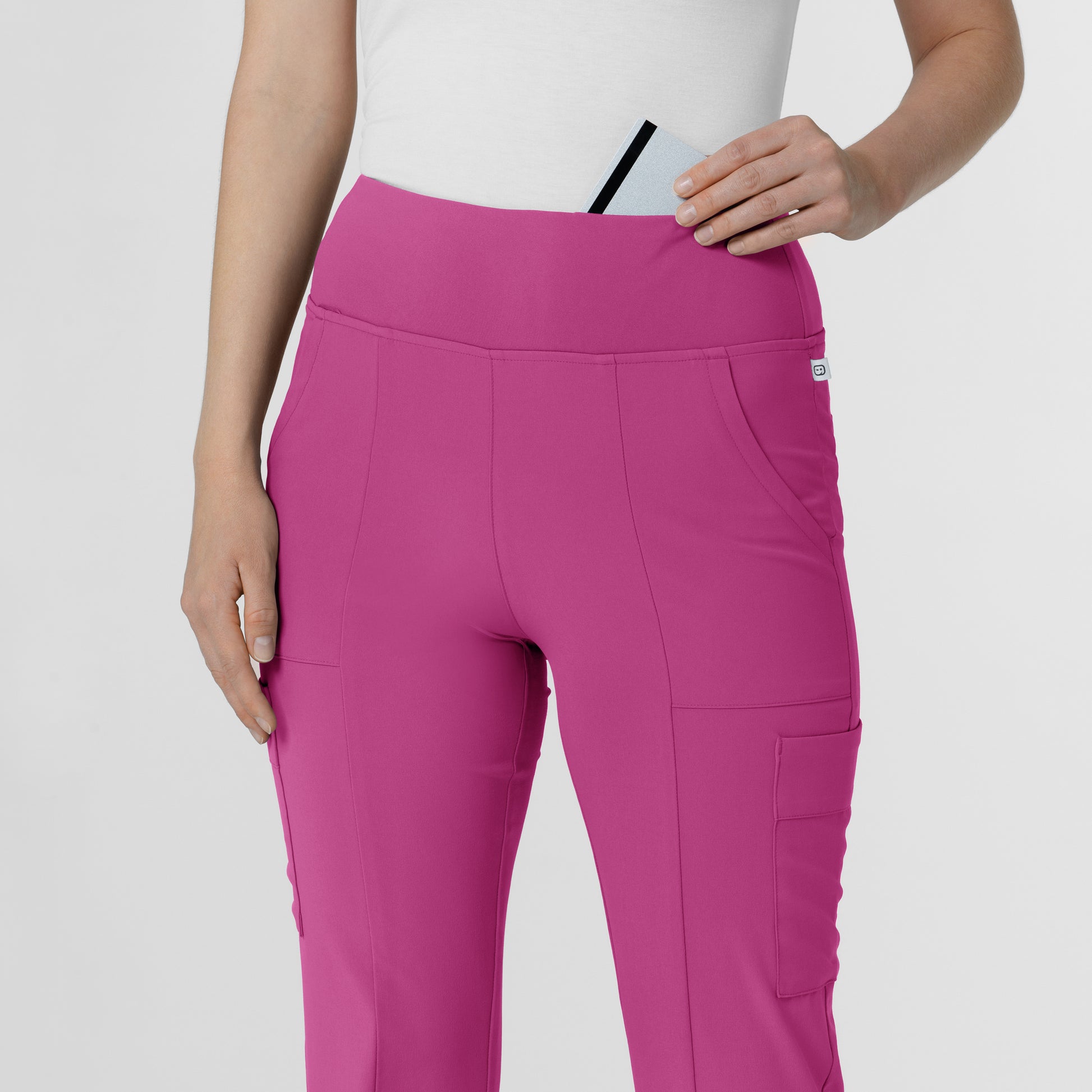 RENEW 5534 Cargo Flare Scrub Pants Raspberry Model Image Alternate | Wink