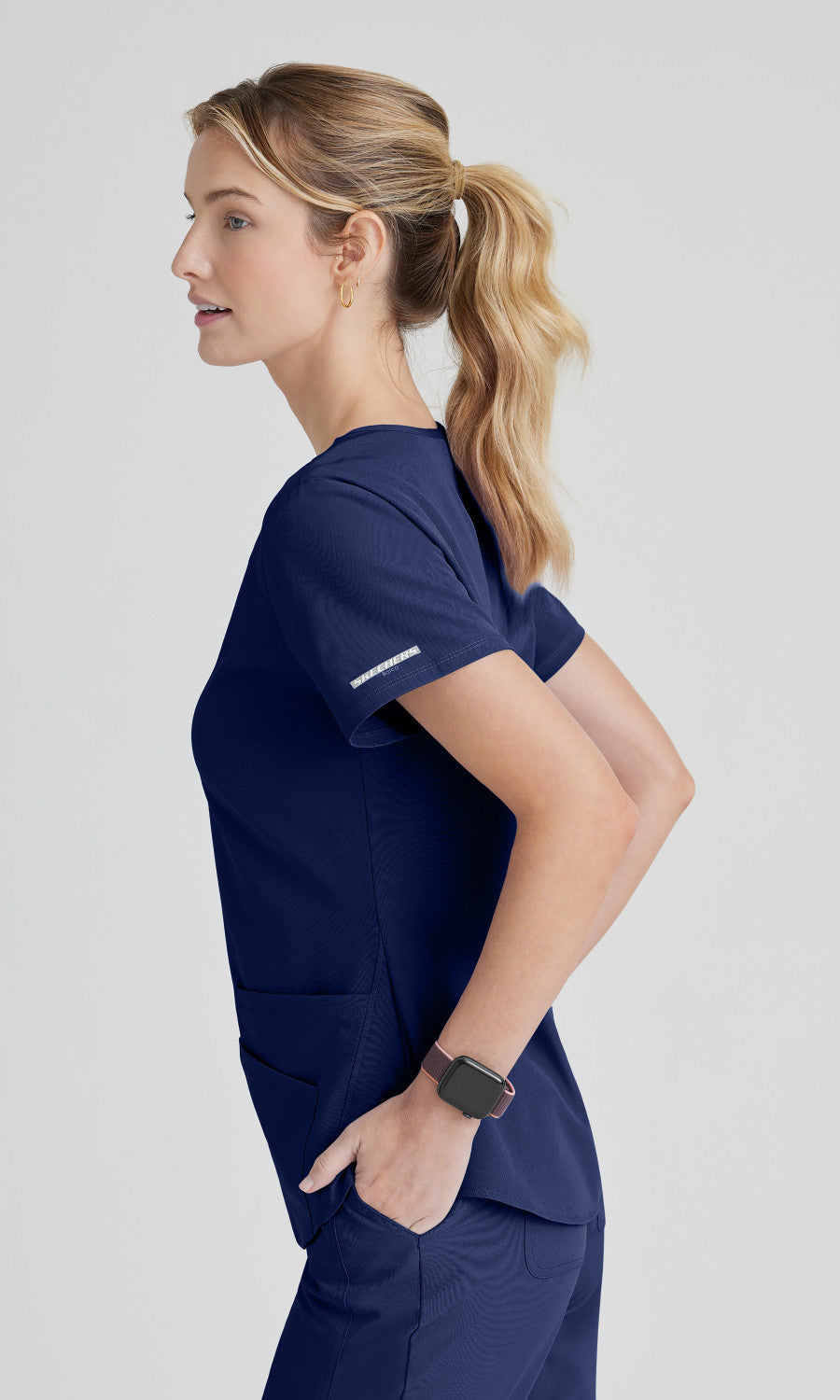 Skechers SK101 Breeze Scrub Top Navy