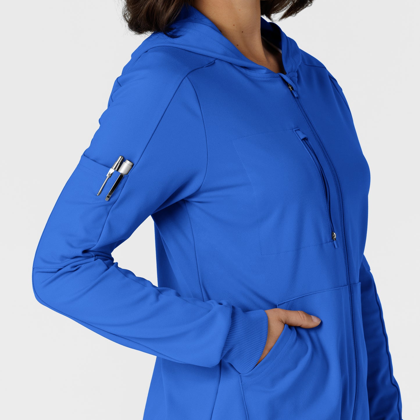 RENEW 8159 Knit Women’s Zip Hoodie Royal Model Image Alternate | Wink