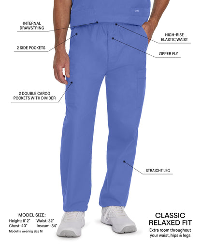 Essentials 8555 Men's Cargo Scrub Pants Galaxy Blue Image