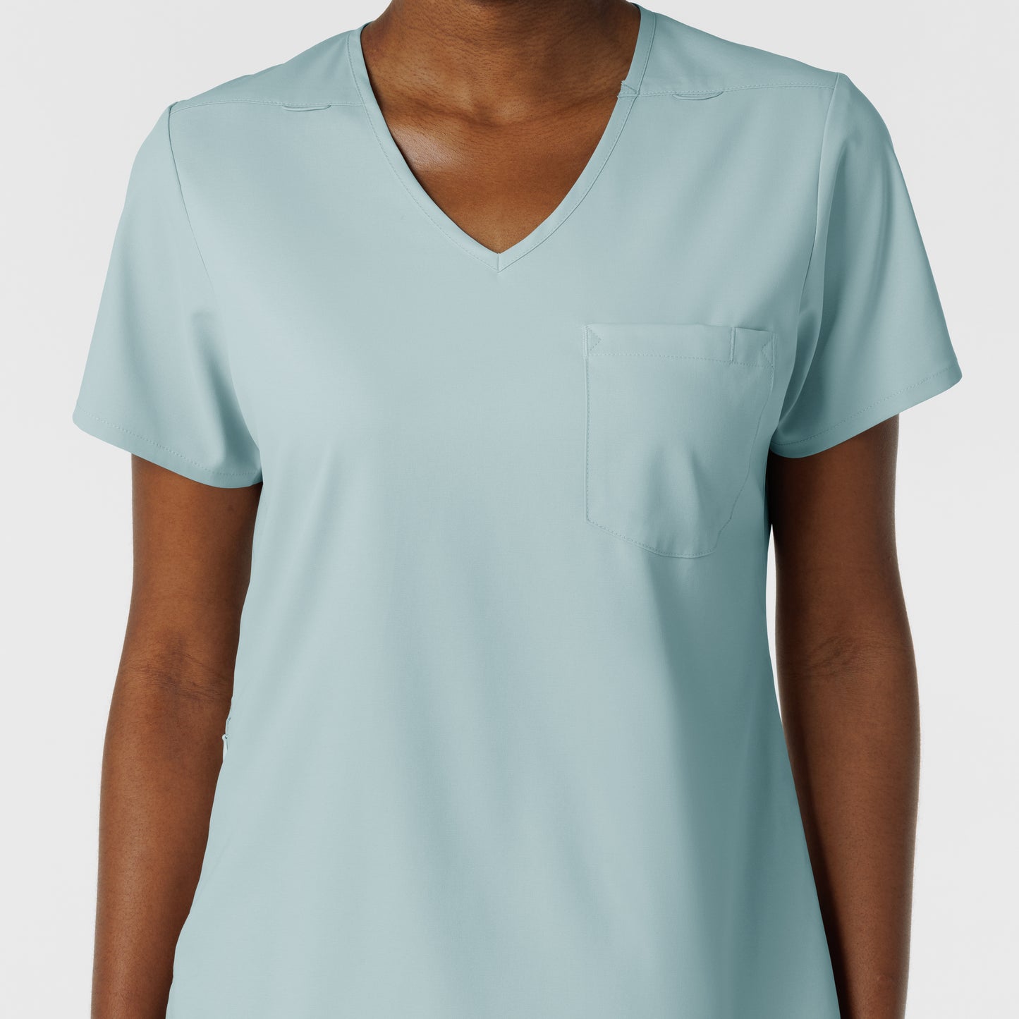 Boundless 6151 Tuck-In Scrub Top Sky Blue Model Image Left Side | Wink