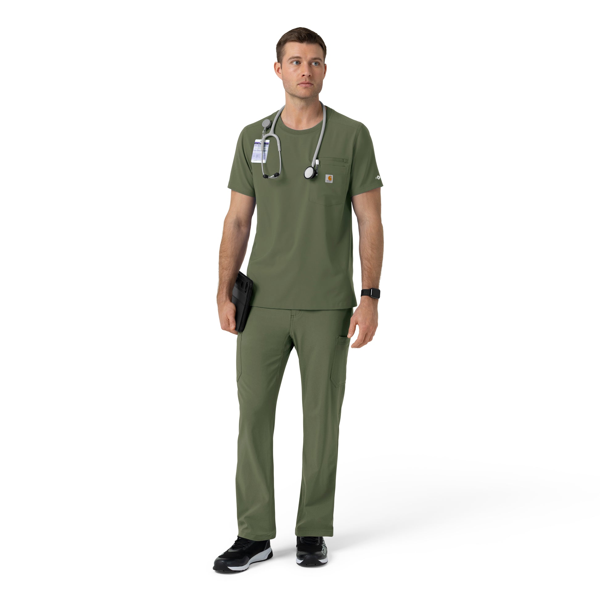 Force Cross-Flex C16510 Men's Crew Neck Scrub Top Olive