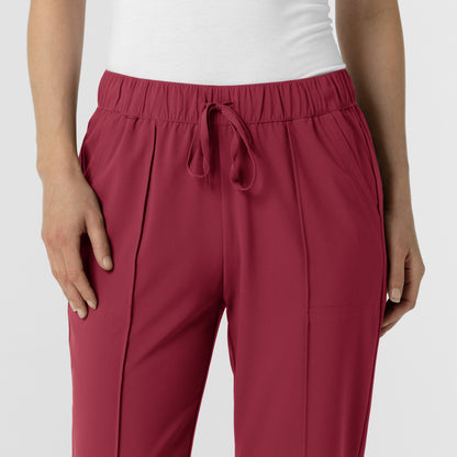 RENEW 5154 Women's Pintuck Scrub Pants Ruby