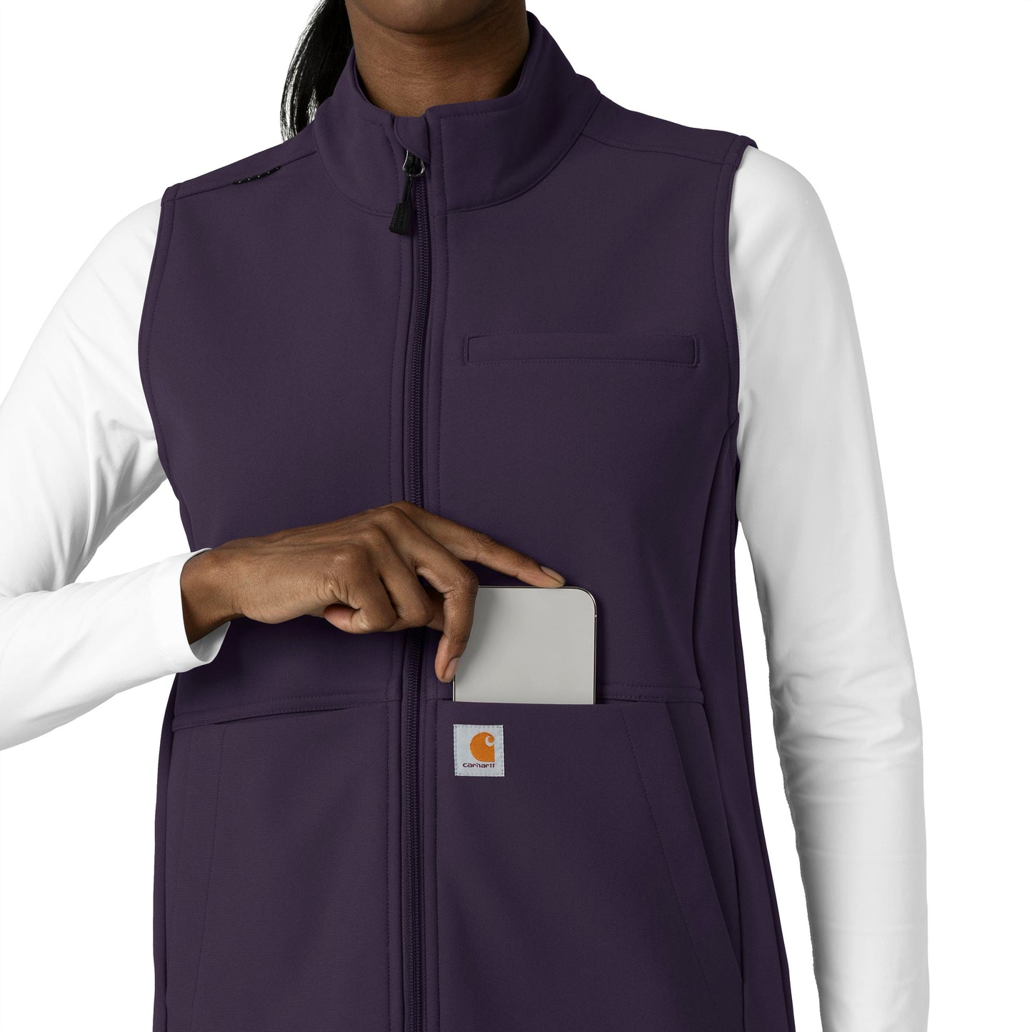 Rugged Flex C83023 Bonded Fleece Vest Black Plum Model Image Alternate | Carhartt