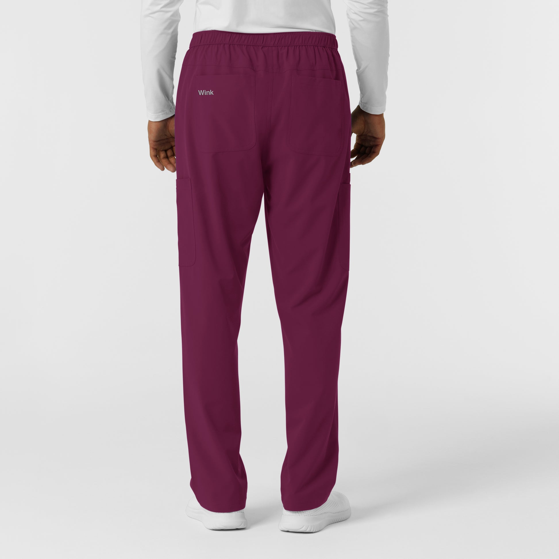 NURTUR 5380 Men's Straight Leg Cargo Scrub Pants Wine
