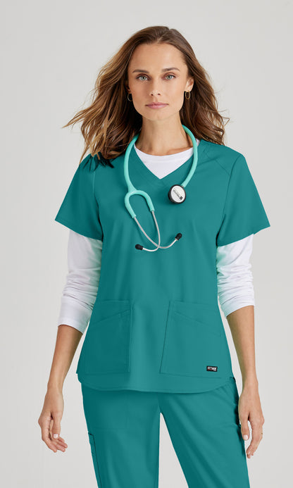 Grey's Anatomy Stretch GRST011 Emma Scrub Top Teal