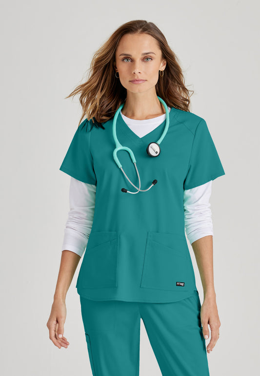 Greys Anatomy Stretch GRST011 Emma Scrub Top Teal