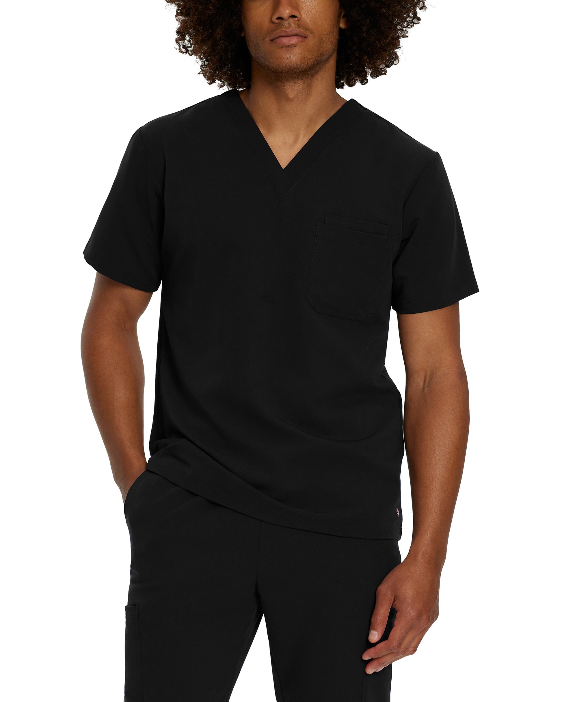 V-Tess 2206 Men's 2 Pocket V Neck Scrub Top Black Image