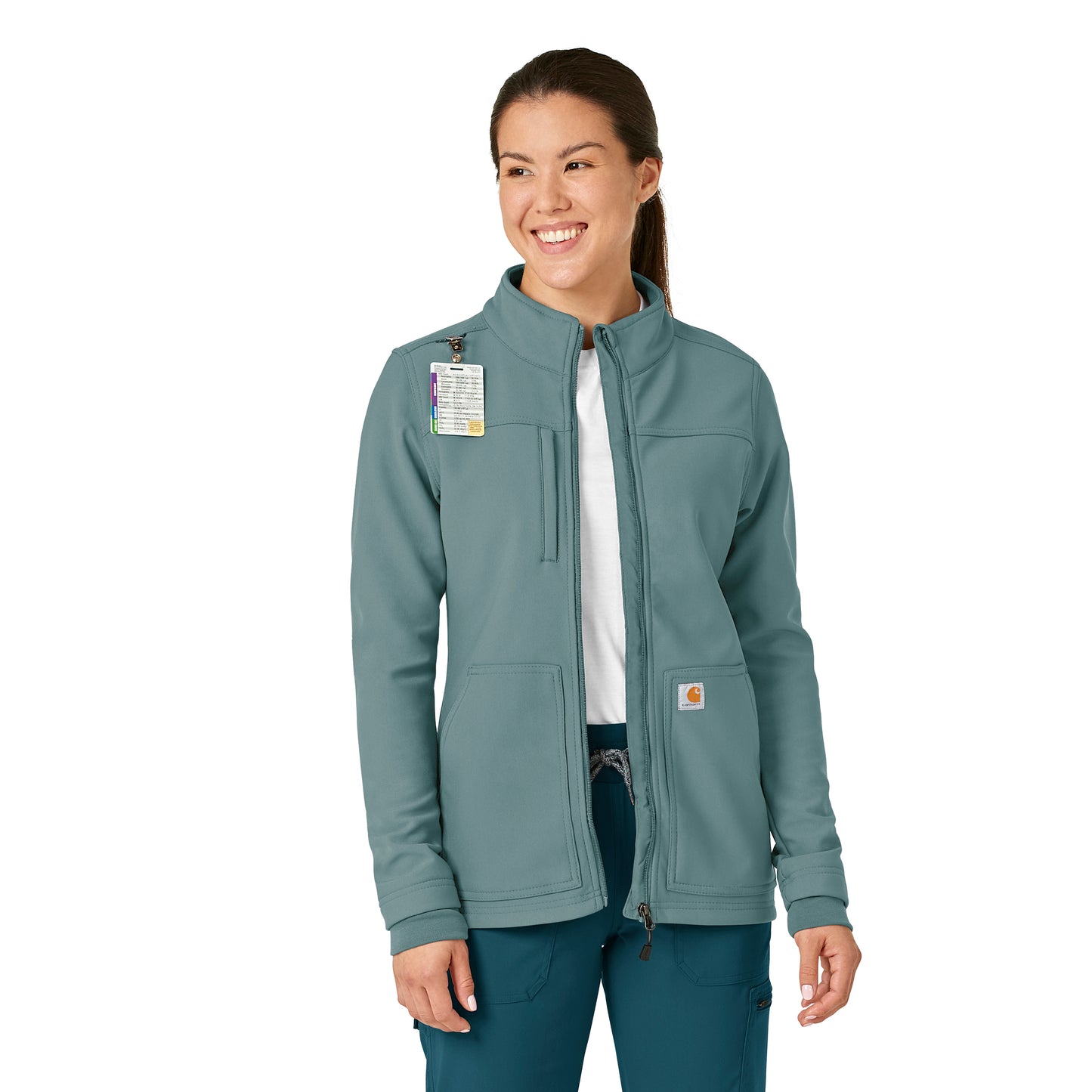 Rugged Flex C81023 Bonded Fleece Jacket Summer Blue Model Image Left Side | Carhartt