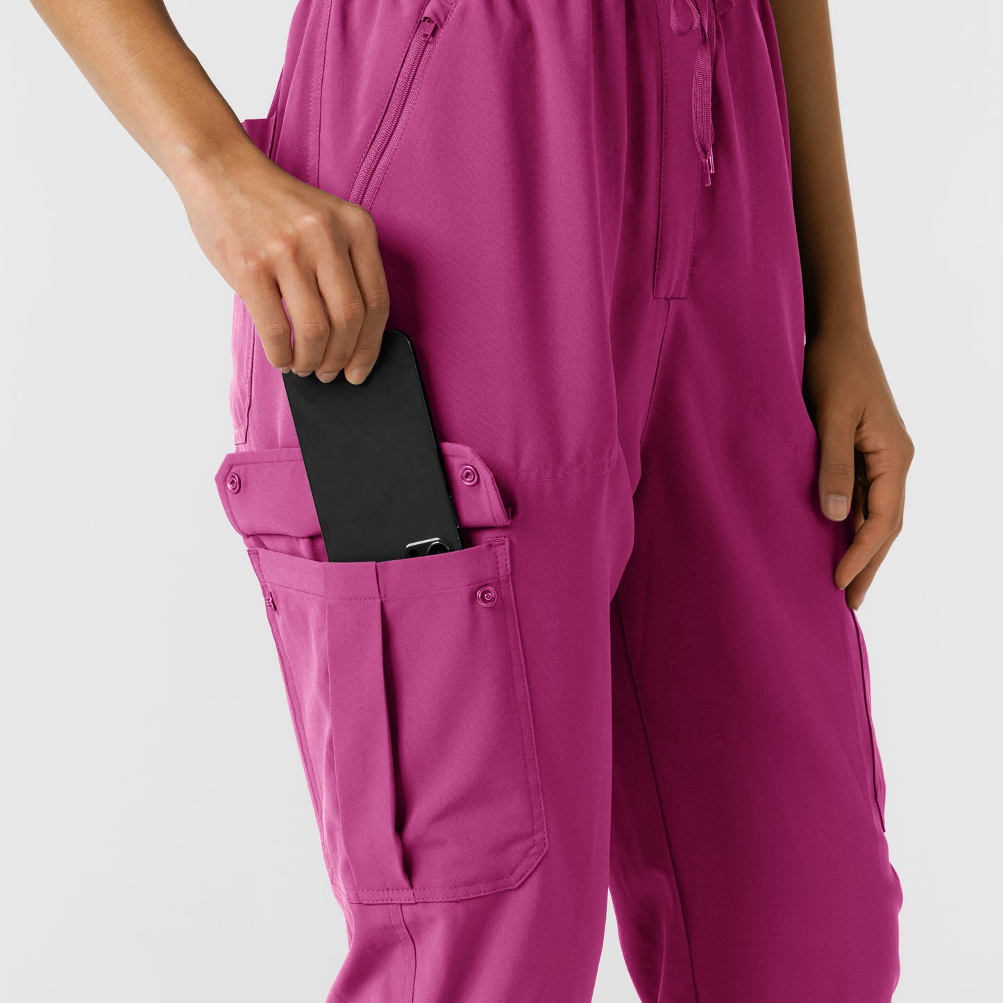 RENEW 3234 Cargo Jogger Scrub Jumpsuit Raspberry Model Image Alternate | Wink