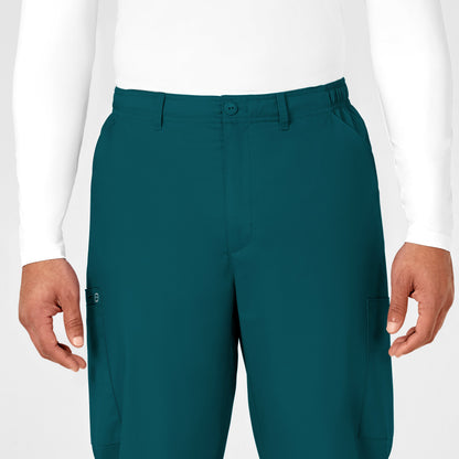 WonderWORK 503 Men's Cargo Scrub Pants Caribbean Blue Model Image Left Side | Wink