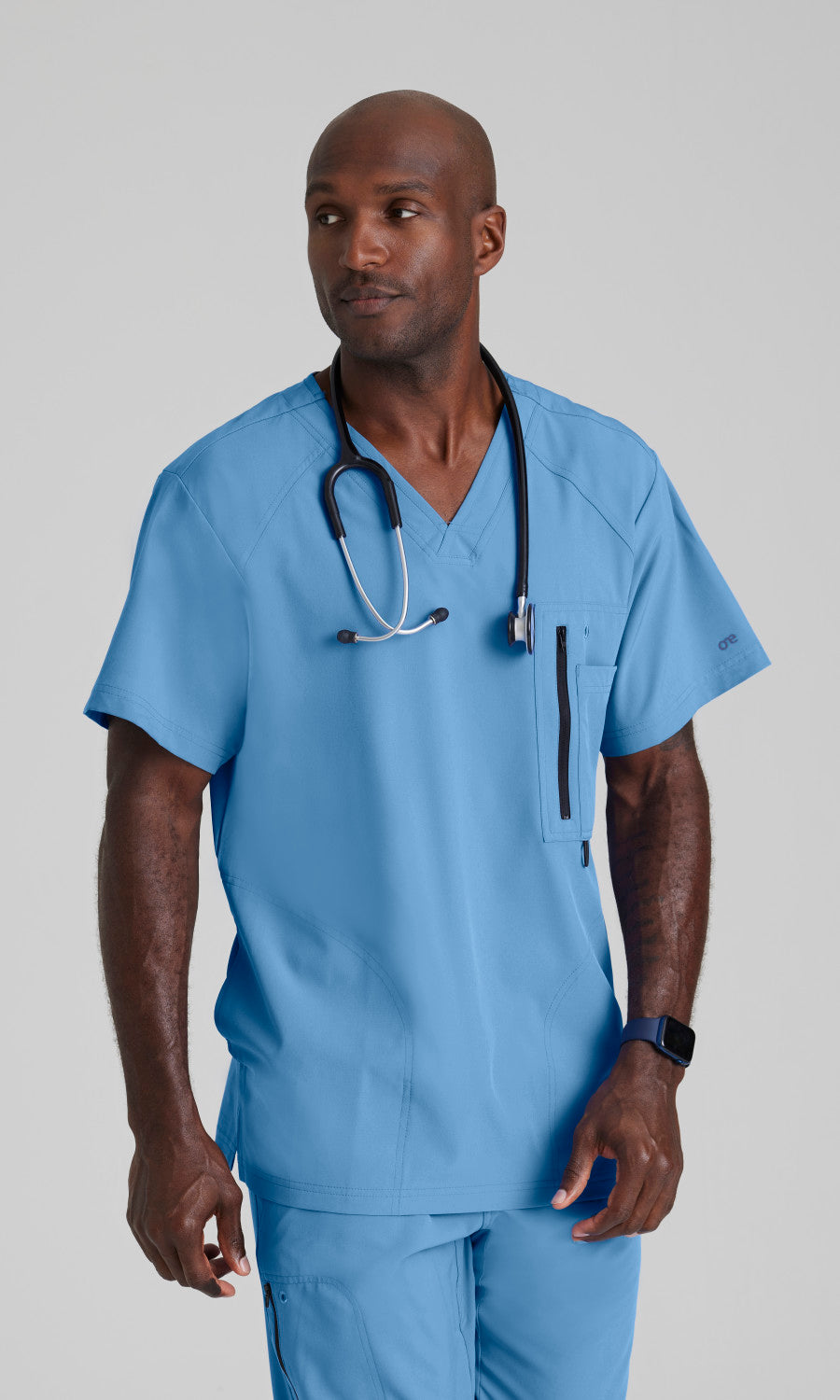 Barco One 0115 Amplify Scrub Top Ciel Blue