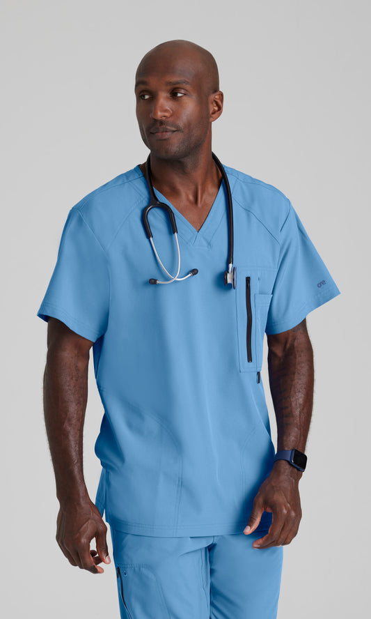 Barco One 0115 Amplify Scrub Top Ciel Blue