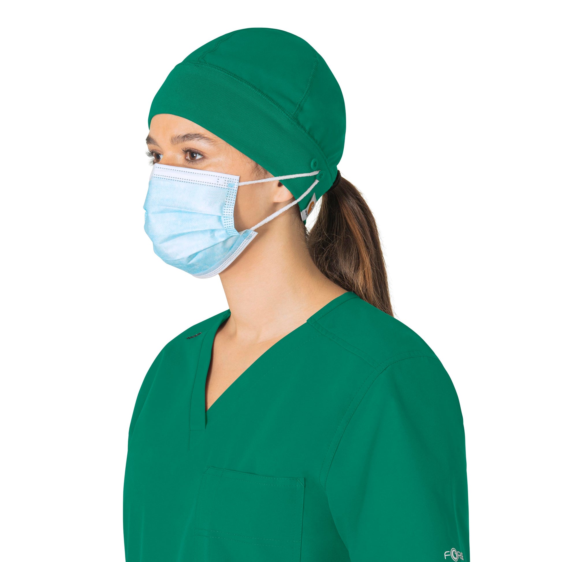 Force Essentials C40013 Unisex Beanie Scrub Cap Hunter Model Image Front | Carhartt