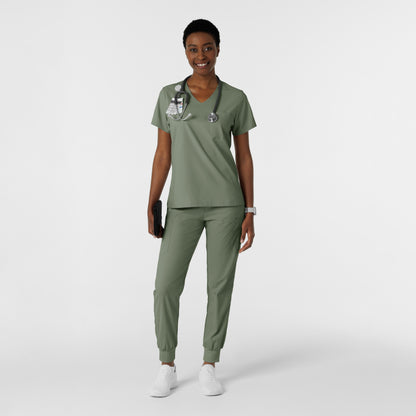 Boundless 6151 Tuck-In Scrub Top Sage Model Image Alternate | Wink