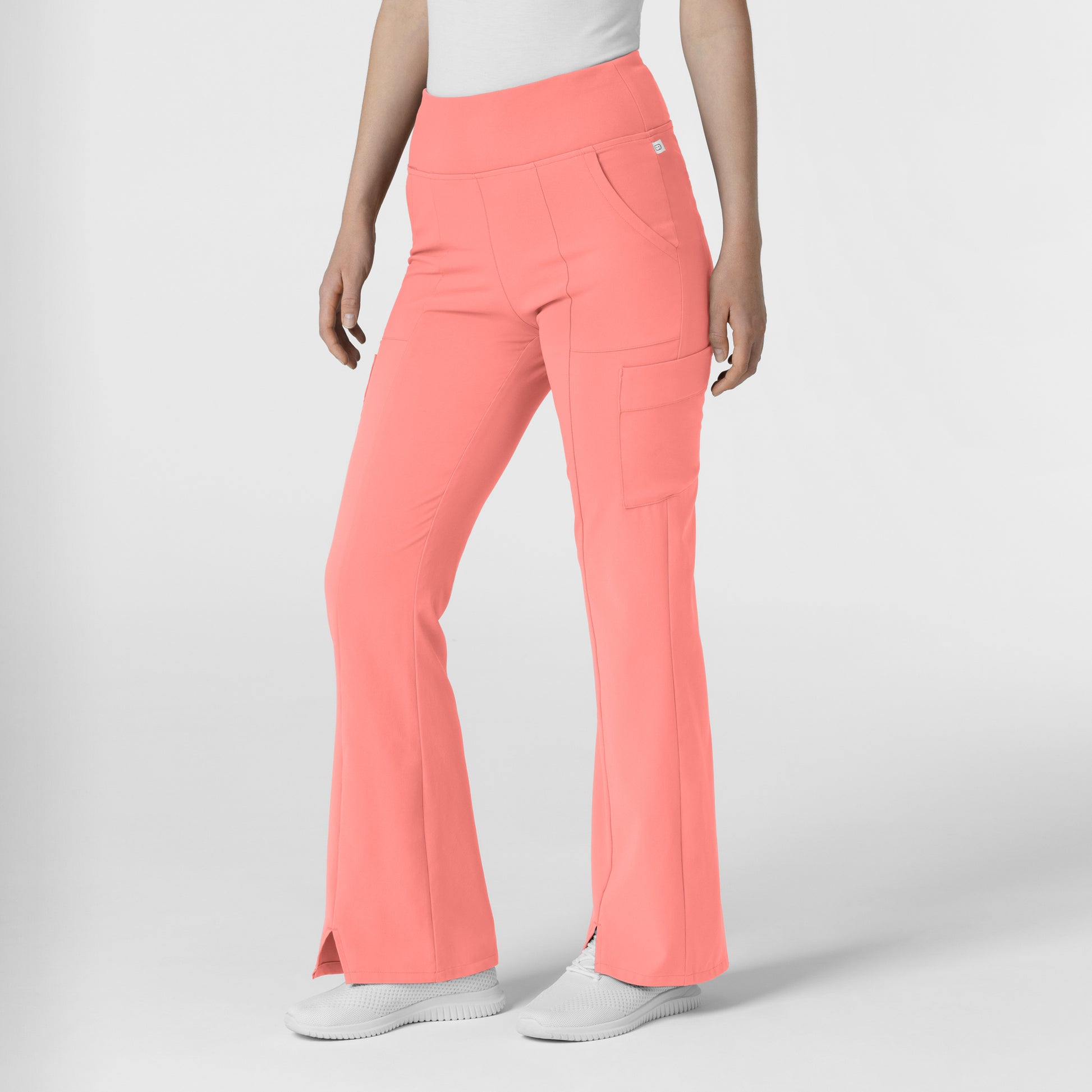RENEW 5534 Women's Cargo Flare Scrub Pants Paradise Pink