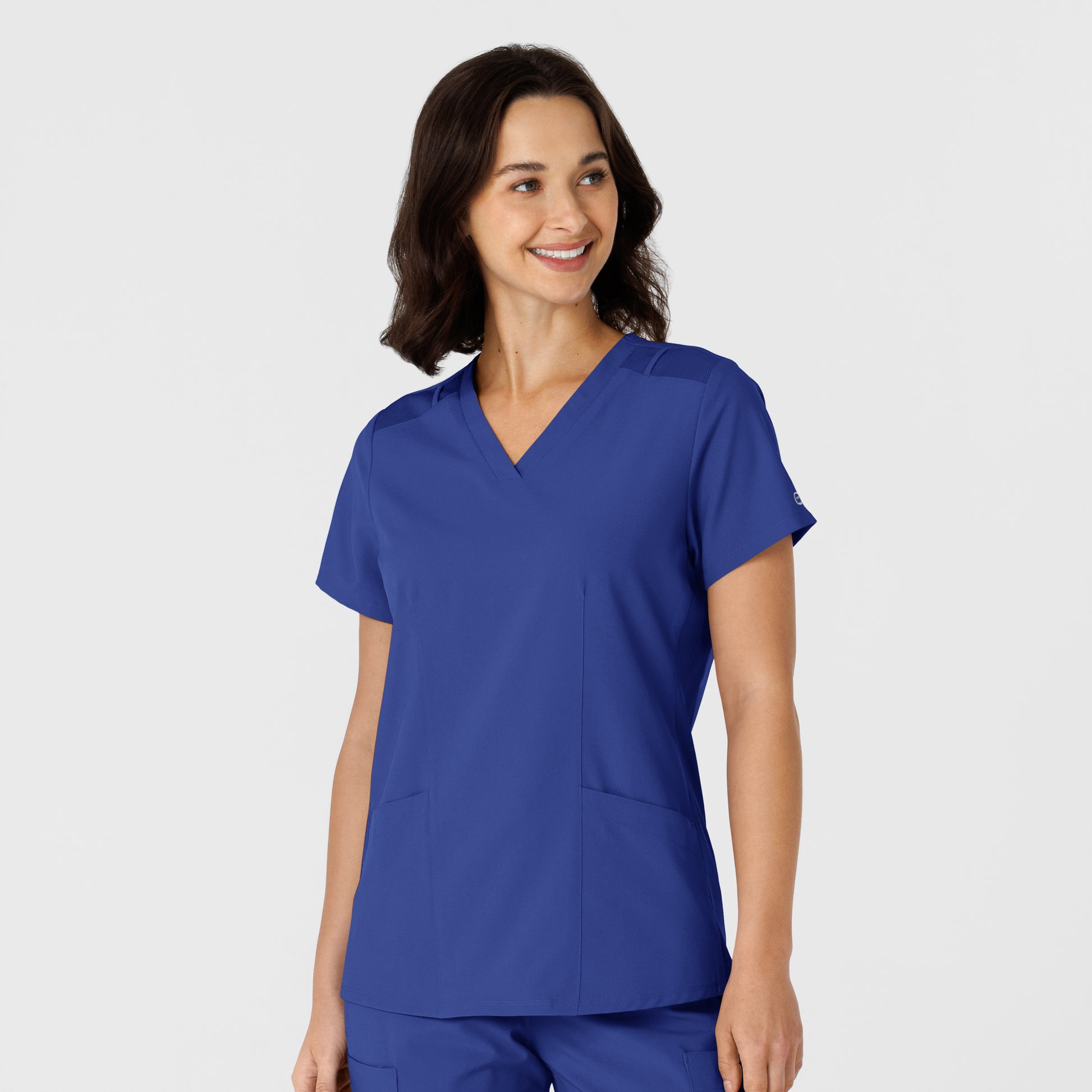 W123 6145 Women's Flex-n-Reach Side Panel V-Neck Scrub Top Galaxy Blue