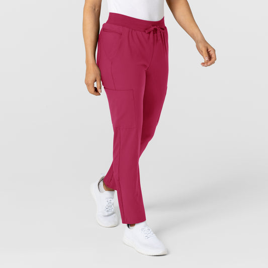 W123 5045 Flex-n-Reach Track Scrub Pants Viva Magenta Model Image Right Side | Wink