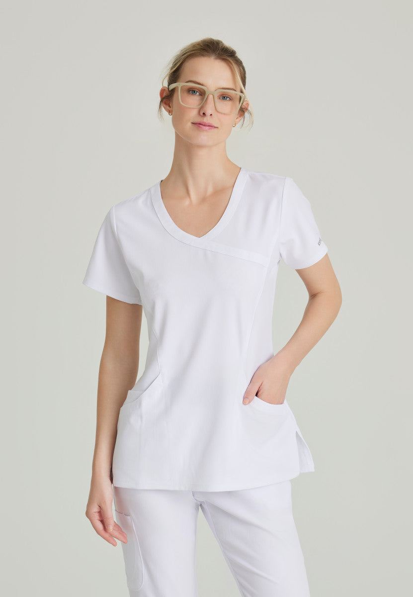 Skechers SK102 Reliance Scrub Top White