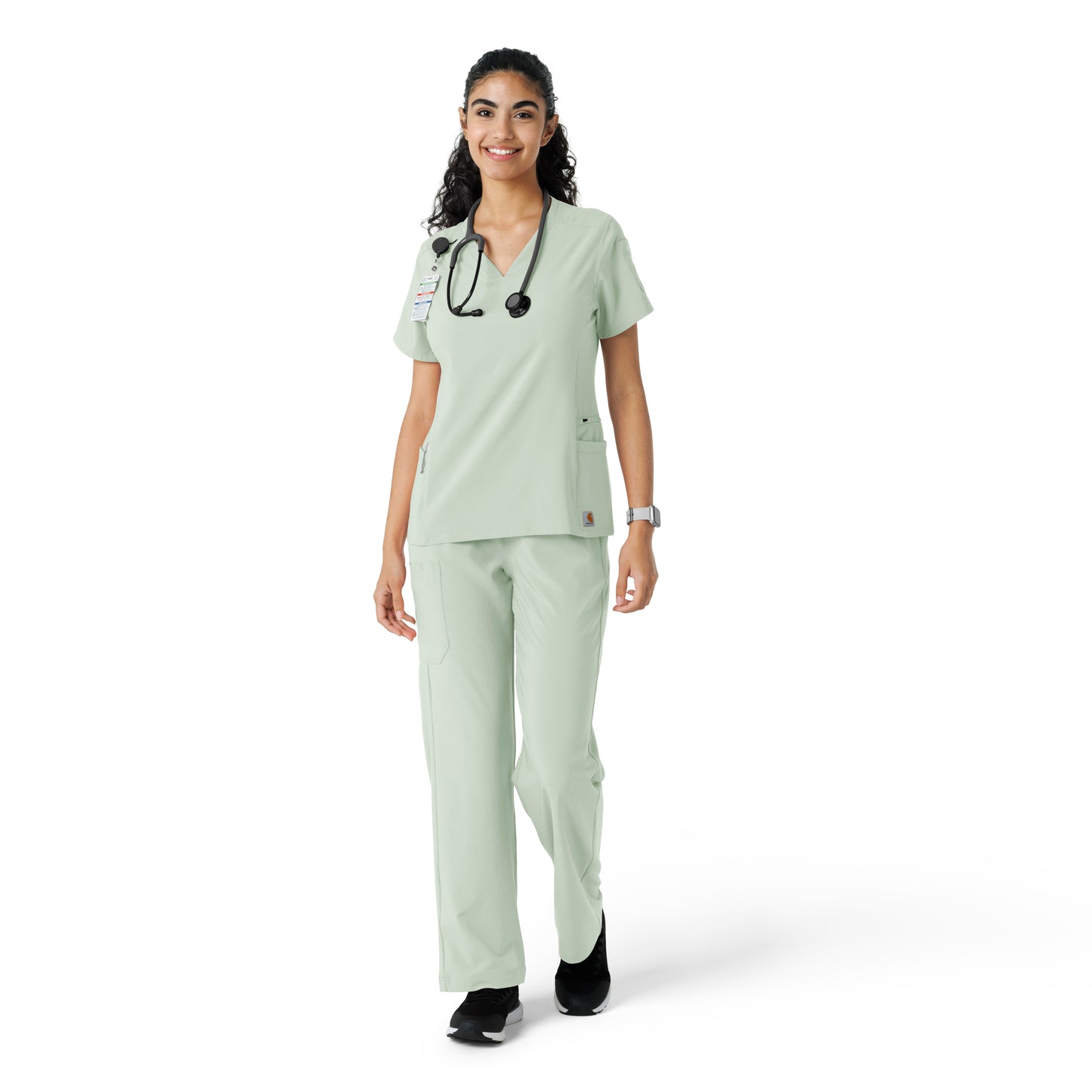 Force Cross-Flex C13310 Women's Knit Panel Scrub Top Big Sky