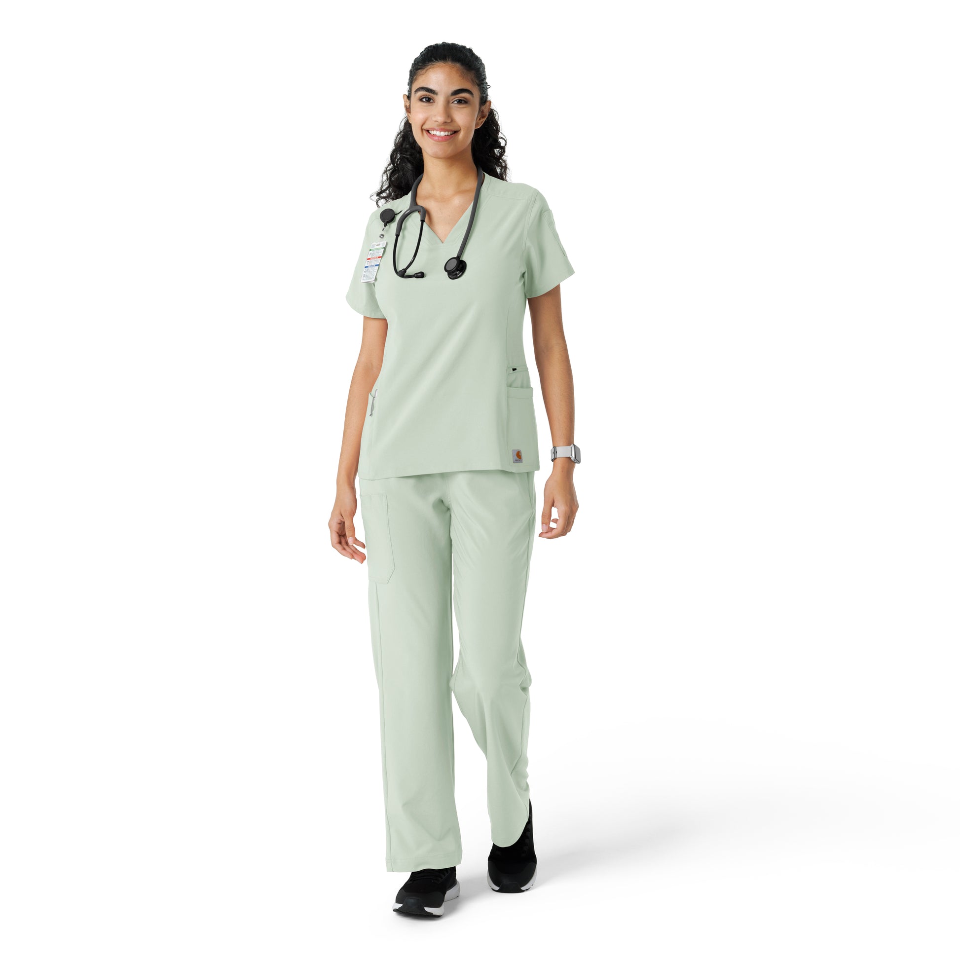 Force Cross-Flex C13310 Women's Knit Panel Scrub Top Big Sky
