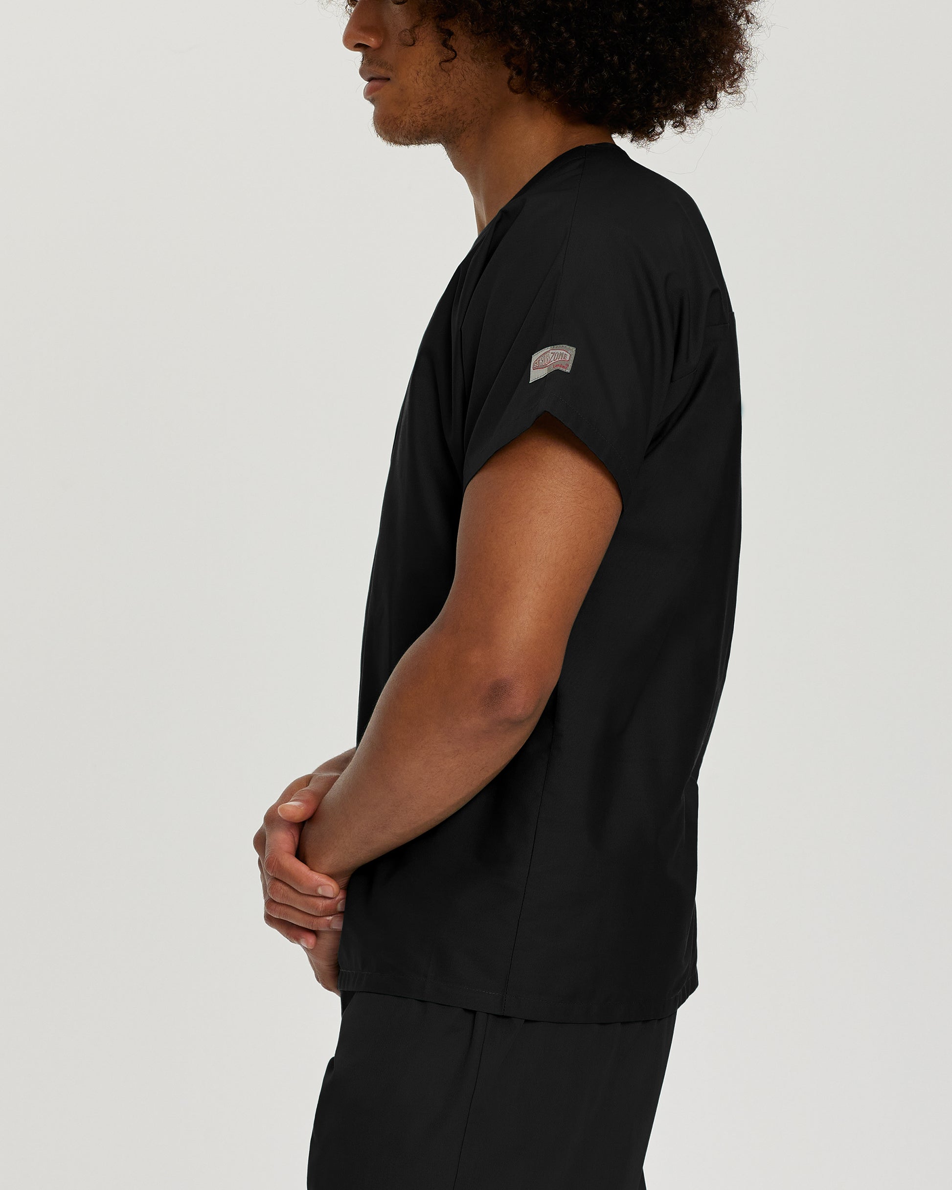 Scrub Zone LT102 Unisex V Neck Scrub Top Black Image