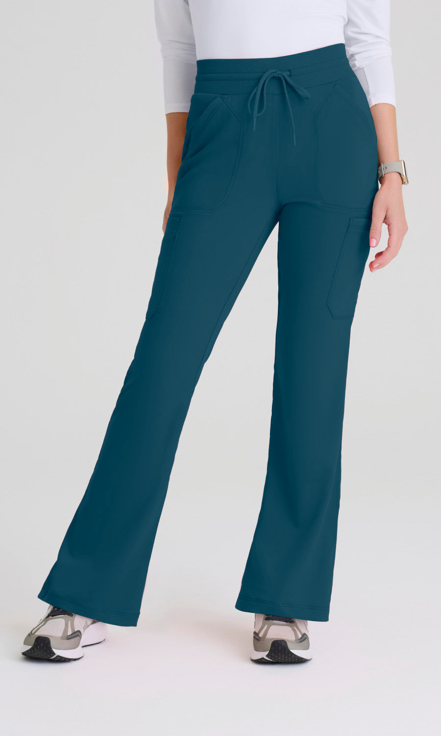Greys Anatomy Spandex Stretch GRSP722 Women's Kristi Pant in Bahama by Barco Model Image Front
