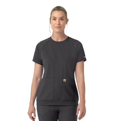 Force Cross-Flex C13290 Knit Women's Crew Neck Scrub Top Pewter