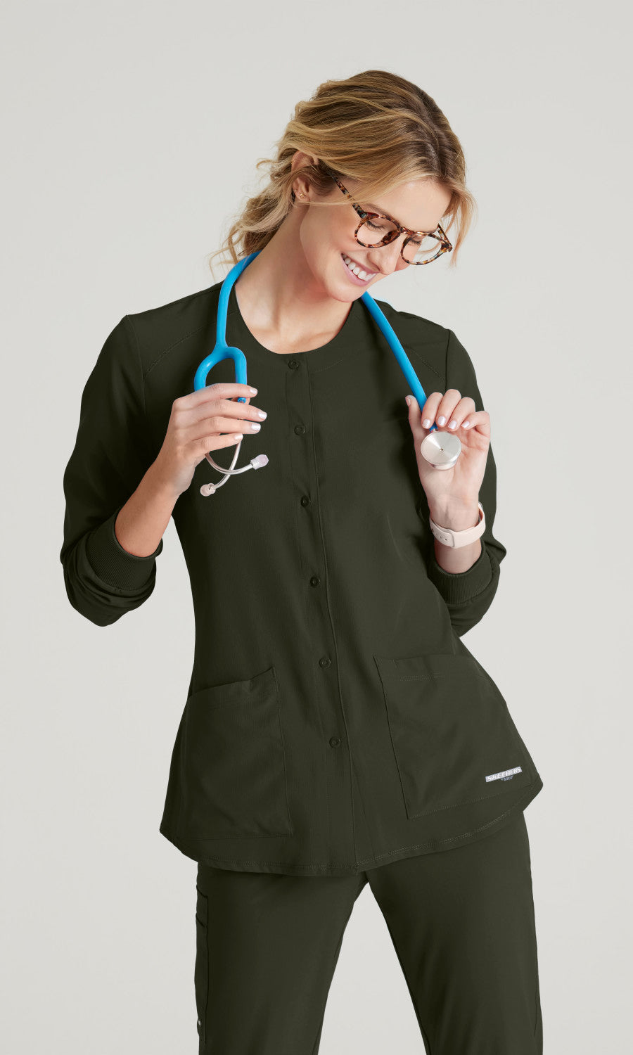 Skechers SK401 Women's Stability Warm-Up in Olive by Barco Model Image Front