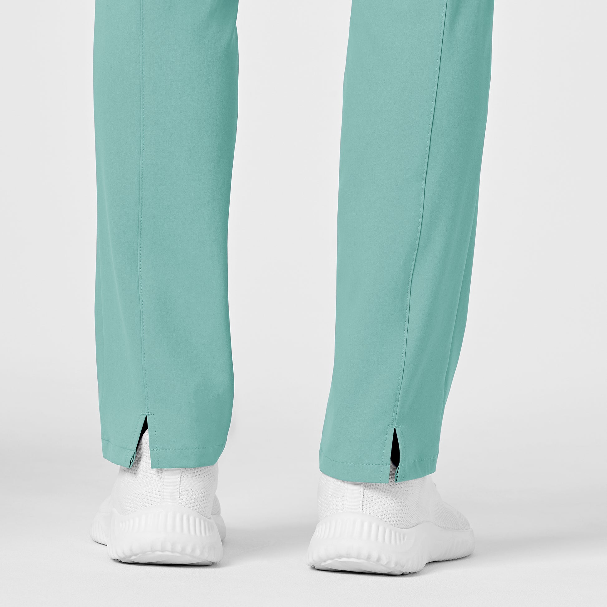 RENEW 5334 High Waist Slim Leg Scrub Pants Turquoise Model Image Alternate | Wink