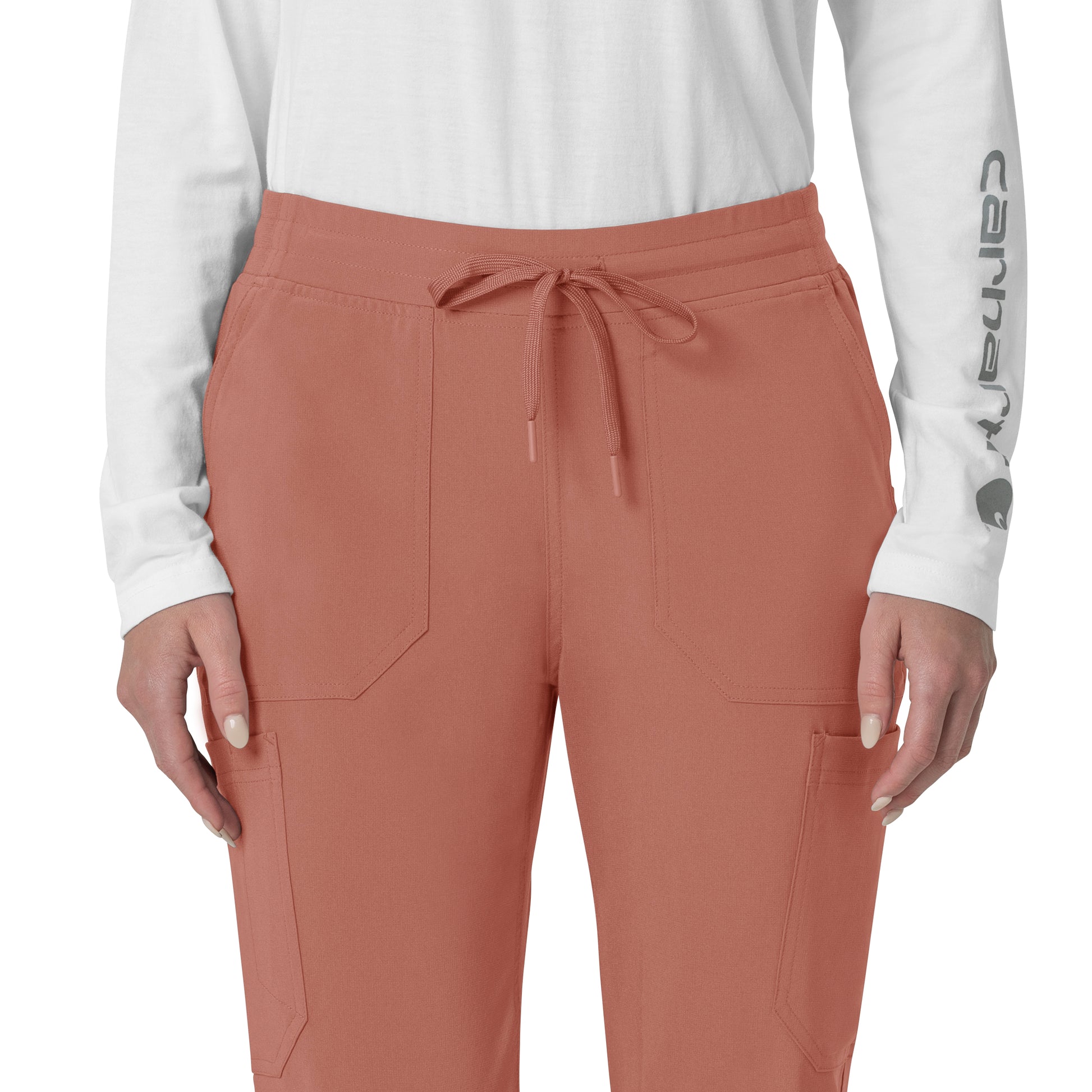 Force Cross-Flex C53110 Cargo Jogger Scrub Pants Wildrose Model Image Left Side | Carhartt