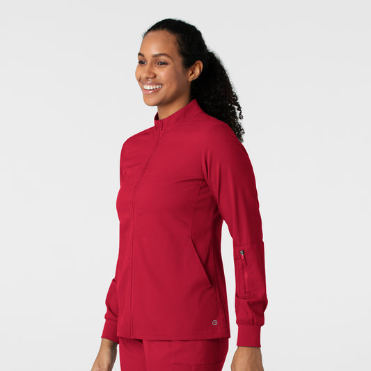 Boundless 8151 Warm Up Scrub Jacket Red Model Image Right Side | Wink