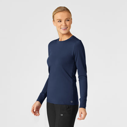 Layers 2029 Performance Long Sleeve Tee Navy Model Image Right Side | Wink