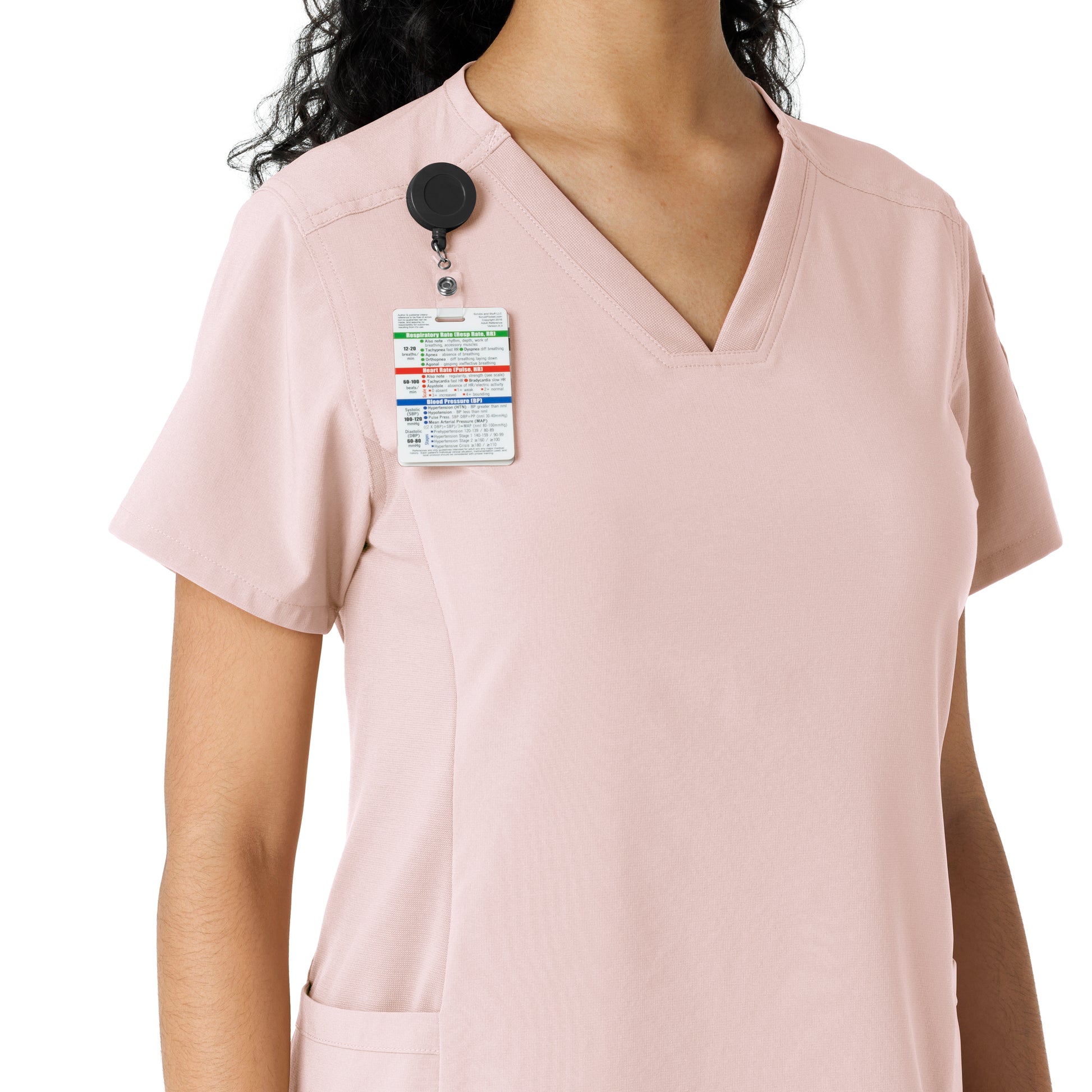 Force Cross-Flex C13310 Women's Knit Panel Scrub Top Soft Rose