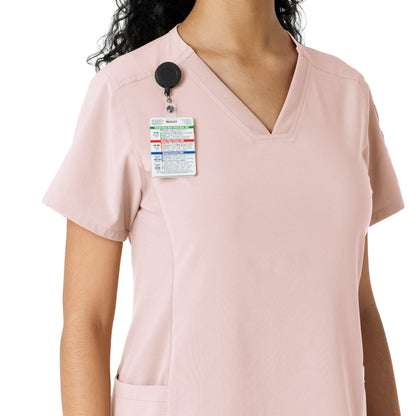 Force Cross-Flex C13310 Women's Knit Panel Scrub Top Soft Rose