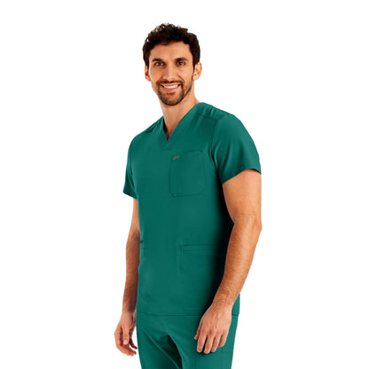 Forward LT110 Men's 4 Pocket V Neck Scrub Top Hunter Image