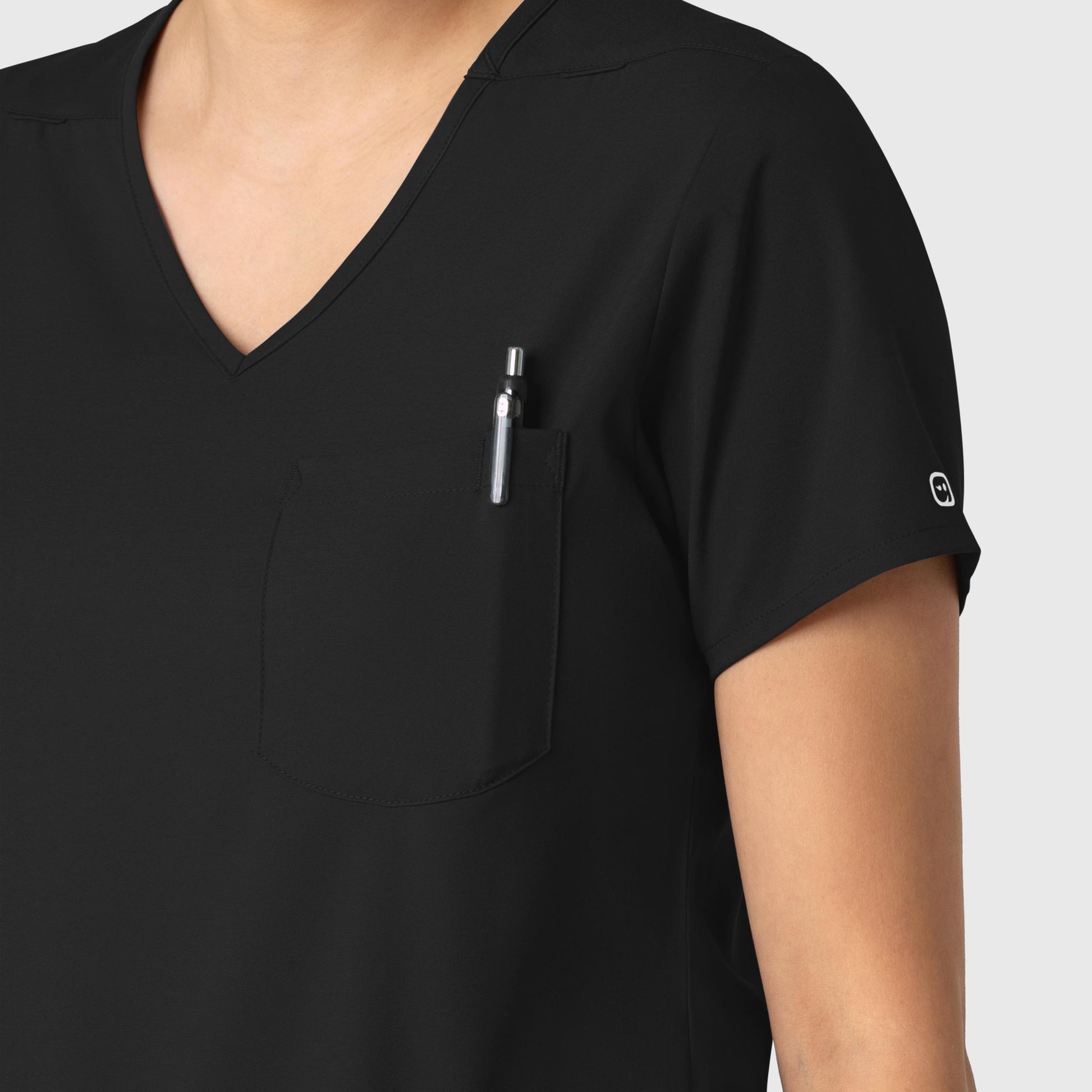 Boundless 6151 Tuck-In Scrub Top Black Model Image Alternate | Wink